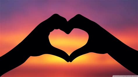 Two Hands - One Heart | Hands making a heart, Love backgrounds, Sunset ...