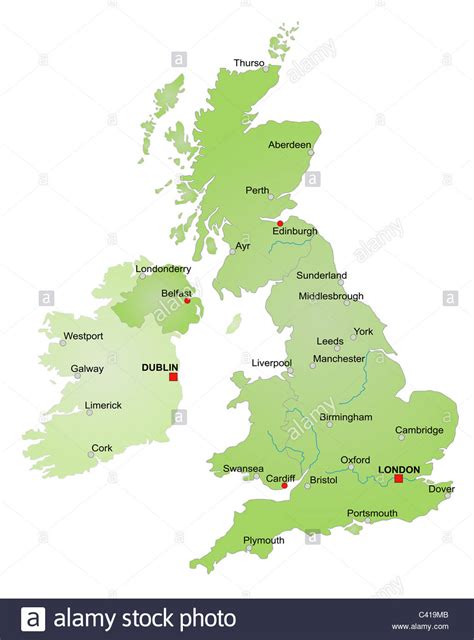 Capital de escocia y una de las ciudades más activas del norte de europa; Mapa Irlanda Y Escocia