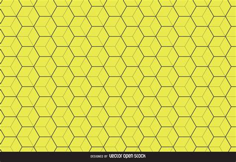 Descarga Vector De Fondo De Patrón Hexagonal Amarillo