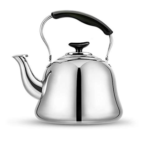 Amfocus Stovetop Tea Kettle Teapot 1810 Stainless Steel 2 Liters