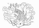 Fish Coloring Koi Pages Color Detailed Japanese Seafood Outline Heavy Metal Printable Drawing Fishing Rush Gold Print Tattoo Kids Sheet sketch template