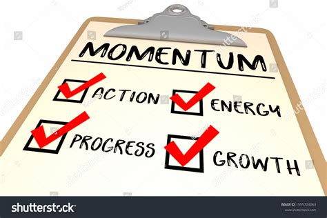 Momentum Checklist Action Progress Growth Achieve 库存插图 1555724063