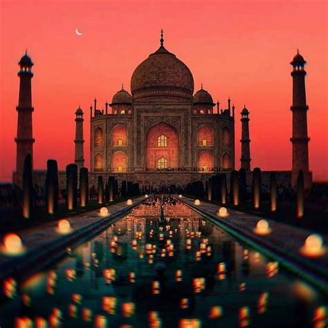 Taj Mahal Sunset Taj Mahal India Taj Mahal Wonderful Places