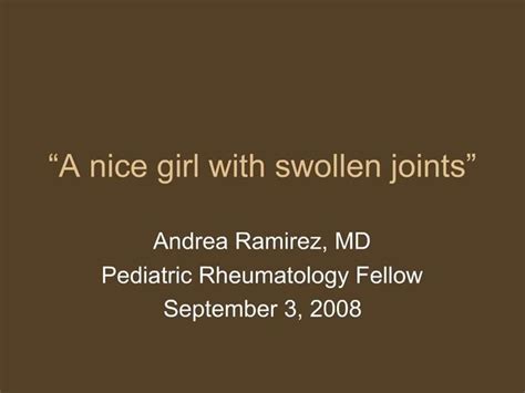 Ppt A Nice Girl With Swollen Joints Powerpoint Presentation Free