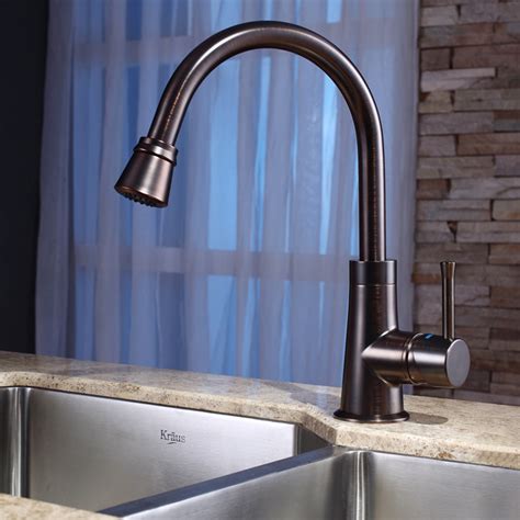 The two handle kitchen faucet will probably need at least 3 holes in the counter top or sink: Kraus KHU12332KPF2220KSD30ORB 32 Inch Undermount Double ...