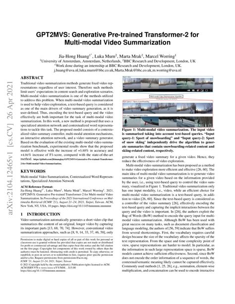 Gpt Mvs Generative Pre Trained Transformer For Multi Modal Video Summarization Deepai