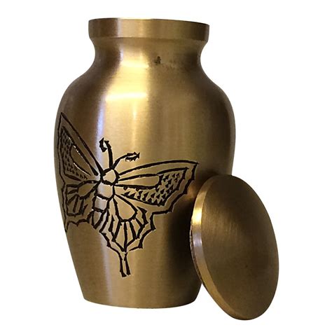 Classic Gold Butterfly Small Keepsake Urn Mini Cremation Urns For Ashes