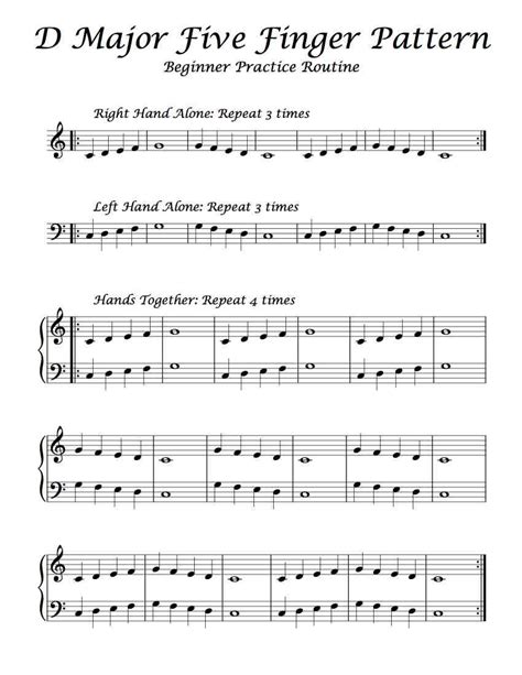 Free Sheet Music - Here is a Beginning Practice Routine of D Major’s