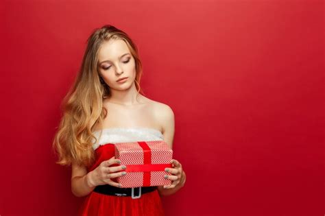 Premium Photo Beautiful Sexy Woman With Christmas Gifts