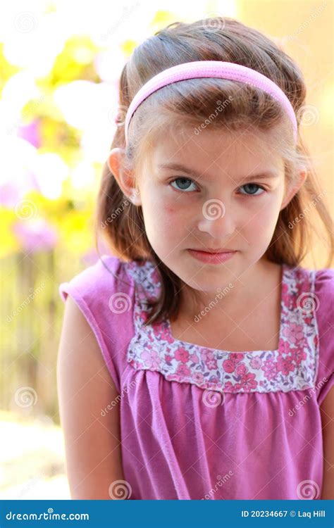 A Cute 8 Year Old Girl In Pink Stock Image Image 20234667
