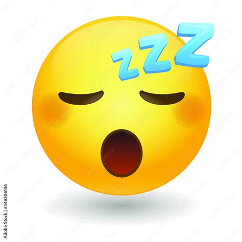 Sleeping Face Emoji Icon Illustration Sleep Night Vector Symbol