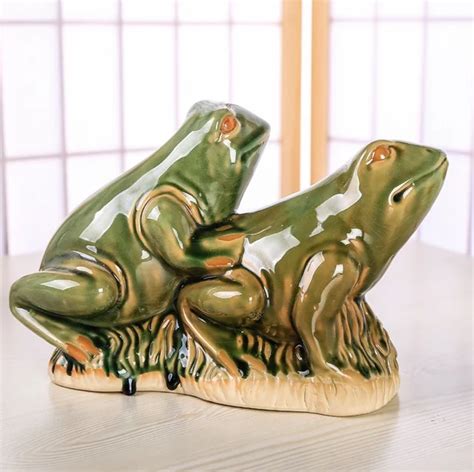 Keramik Sex Frosch Liebhaber Skulptur Porzellan Geschlechtsverkehr Tier Paar Frosch Statue