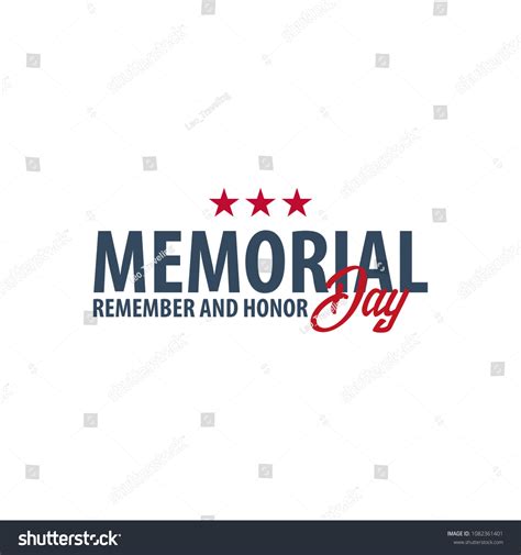 Memorial Day Remember Honor Usa American Stock Vector Royalty Free