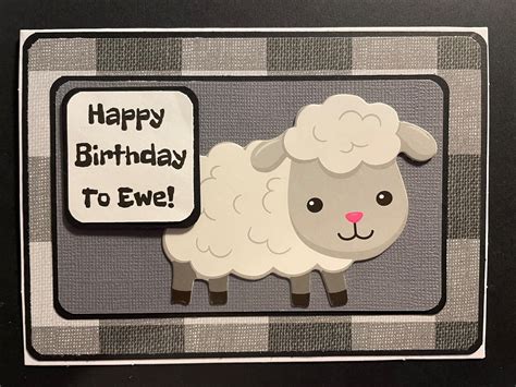 Handmade Happy Birthday To Ewe Sheep Card Etsy Uk