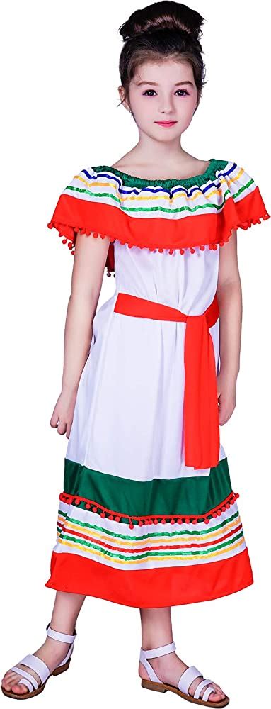 Pgond Girls Mexican Traditional Dress Party Costume 4 6y Clothing
