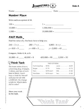 Does your student still need more practice to prepare for the 6th grade math test? Independent Practice: Grade 6 Math Jumpstart 6 | Printable ...