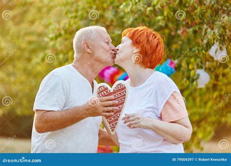 Senior Couple In Love Kissing Stock Image Image Of Agency Dating