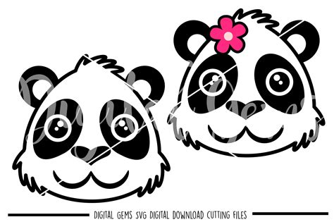 Birthday Girl Panda Svg Png Dxf Panda Face Svg Panda Head Svg Panda
