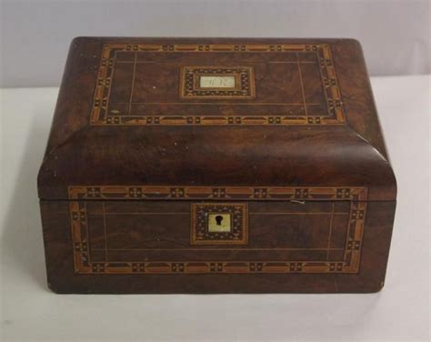 Antique Tunbridge Ware Box 28cm Wide Boxes Writing Sewing Etc