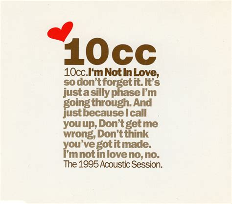 10cc Im Not In Love Acoustic Session 95 1995 Cd Discogs