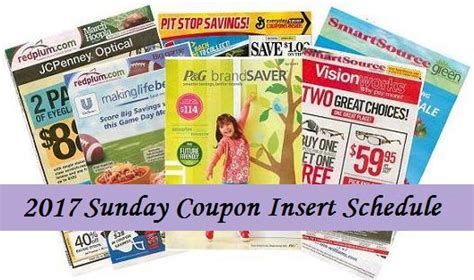 Sunday Coupon Insert Schedule Sunday Coupons Coupon Inserts Coupons