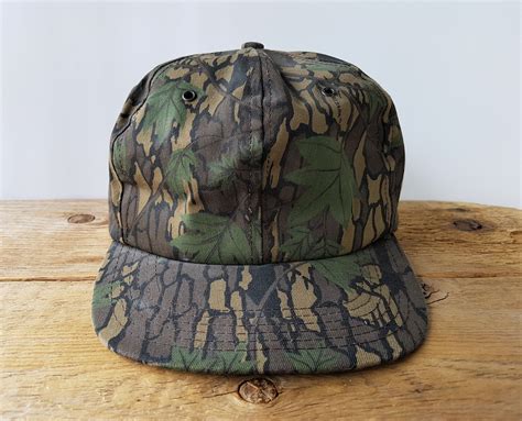 Vintage Trebark Camouflage Blank Snapback Hat Made In Usa Etsy Camo