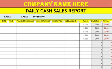 Daily Cash Sheet Report Template Free Report Templates