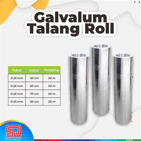 Talang Roll Galvalum Lembaran Meter Lebar Cm Roll Sadar
