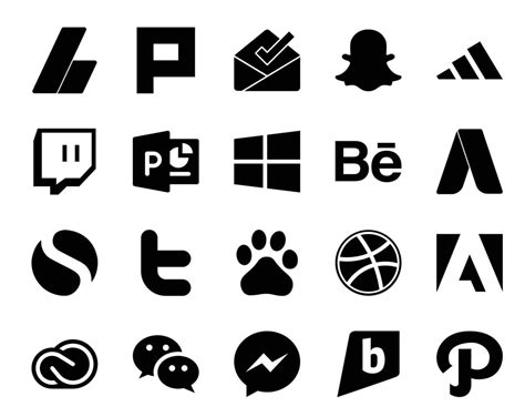 20 Social Media Icon Pack Including Creative Cloud Dribbble Windows