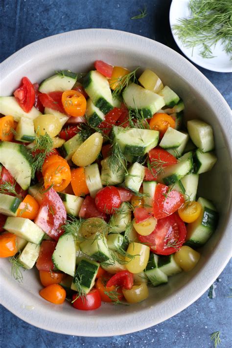 Super Simple Cucumber Tomato Salad • Hip Foodie Mom