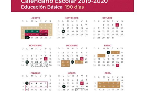Calendario Escolar 2019 Sep Estado De Mexico Secundaria
