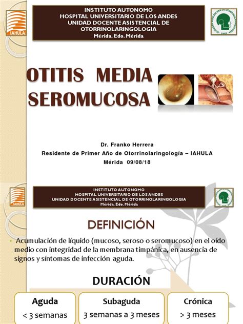 Otitis Media Serosapptx Otología Sistema Auditorio