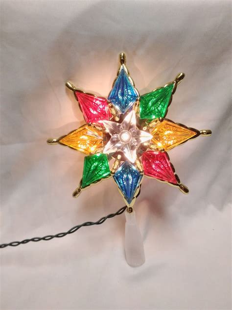 Twinkle Star Colorful 8 Point Star Lighted Christmas Tree Topper Ebay