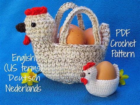 Chicken Egg Basket Bowl Easter Spring Amigurumi PDF Crochet Pattern