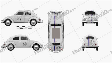 Volkswagen Beetle Herbie The Love Bug 1963 Blueprint In Png Download