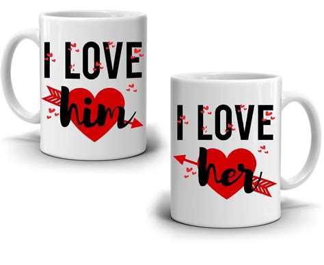 Unique Couples His And Her T Mug Romantic I Love Him And Her Coffee