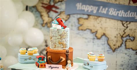 Vintage Travel Party Ayaanas Around The World 1st Birthday