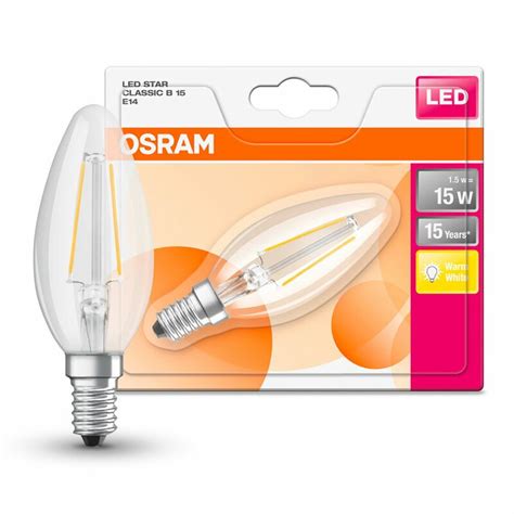 X Osram Led Filament Retrofit Classic B Kerze W W E Klar W