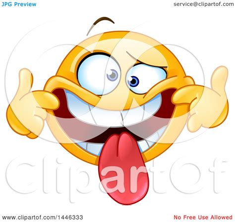 Clipart Of A Cartoon Silly Yellow Emoji Smiley Face