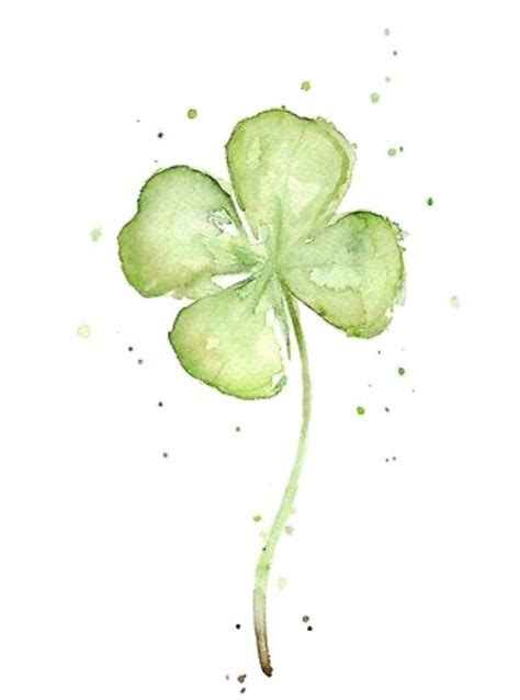 Water Color Shamrock Clover Painting Shamrock Art Watercolor Art