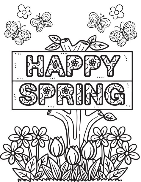 Cute Spring Coloring Pages For Kids And Adults