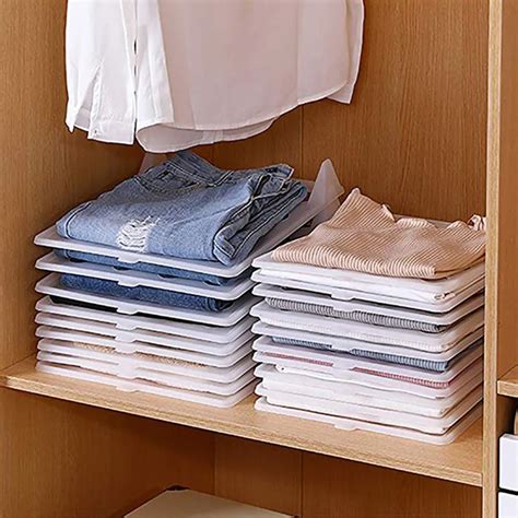 5pcslot Shirts T Shirts Clothes Wardrobe Organizer Plastic Closet