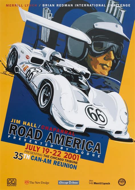 Road America Vintage Racing Poster Jim Hall Chaparral Can Am By