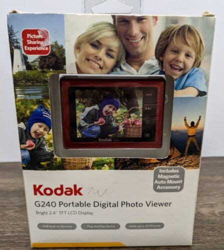 Kodak G240 Portable Digital Photo Viewer Red 24 Tft Lcd Display 2mb