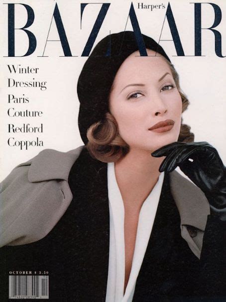 Christy Turlington Harpers Bazaar Magazine October 1992 Cover Photo