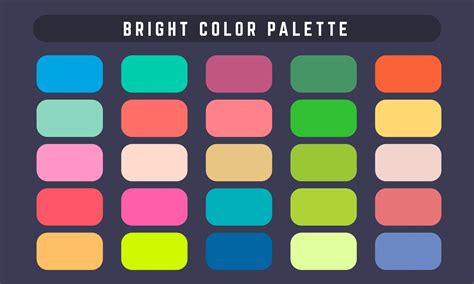 Bright Vector Color Palette Vector Art At Vecteezy