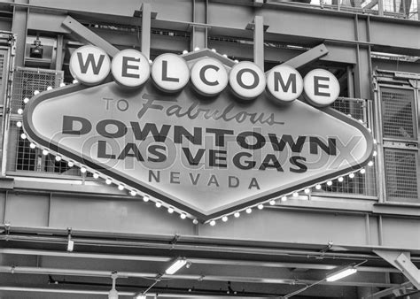 Welcome To Downtown Las Vegas Sign In Stock Image Colourbox