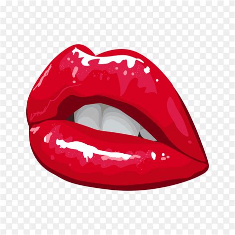 Female Lips With Gloss Red Lipstick Premium Vector Png Similar Png