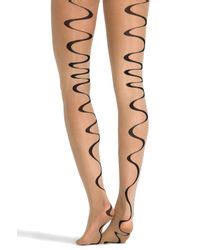 Pretty Polly Alice And Olivia By Semi Sheer Swirl Backseam Tights In
