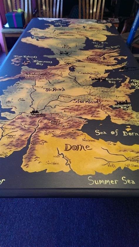 Game Of Thrones Hand Painted Westeros Table Hand Painted House